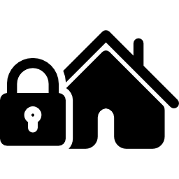 Home with locked padlock icon