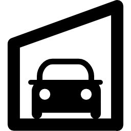 coche en un garaje icono