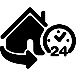 24 hours Home service icon