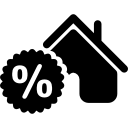 casa con percentuale di sconto icona