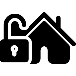 Home security unlocked icon