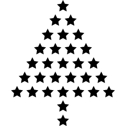 Árvore de natal feita de estrelas Ícone