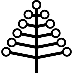 plastikweihnachtsbaum mit kugelverzierung icon