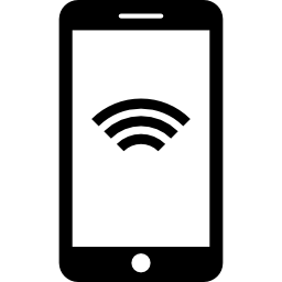 smartphone con internet senza fili icona
