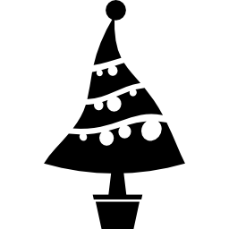 kerstboom versierd icoon