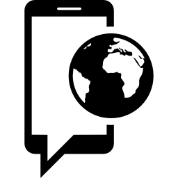 smartphone con connessione internet icona
