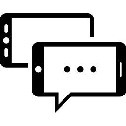 comunicazione tramite chat telefonica icona