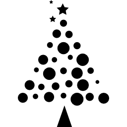 Christmas tree made of balls icon