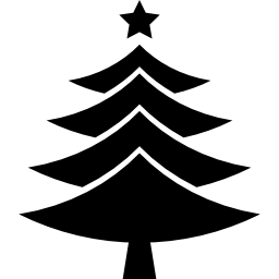 kerstboom met een ster erop icoon