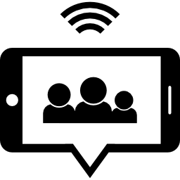 chat grupal de smartphone icono