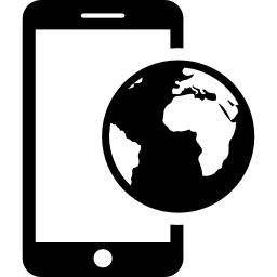 smartphone con internet icona
