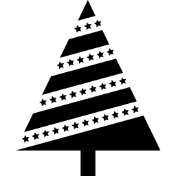 albero di natale con stelle icona