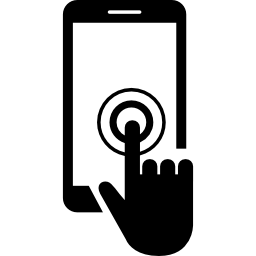 palec dotykający ekranu tabletu ikona