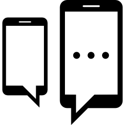 Chat between two Smartphones icon