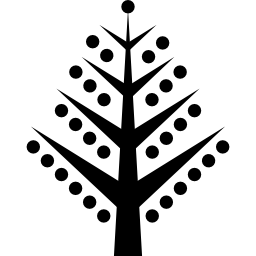rami dell'albero di natale con le palle icona