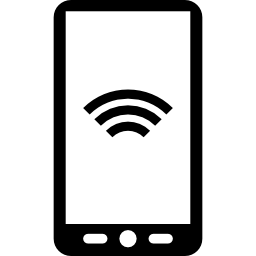 Tablet with wifi signal on screen icon