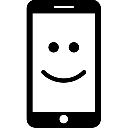 smartphone con un sorriso icona
