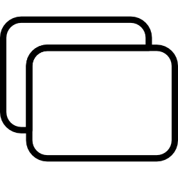 Overlapping round cornered rectangles icon