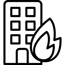 edificio in fiamme icona
