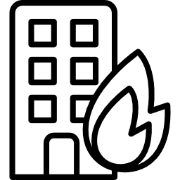 Burning building icon