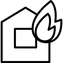 casa in fiamme icona