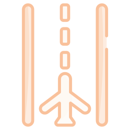 start- en landingsbaan van de luchthaven icoon