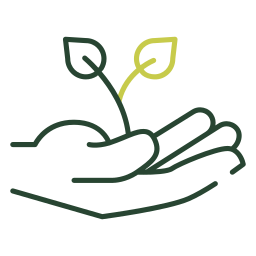 Hand and leaf icon