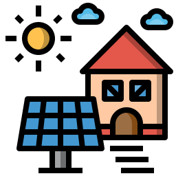Casa sostenible icono