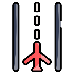 start- en landingsbaan van de luchthaven icoon