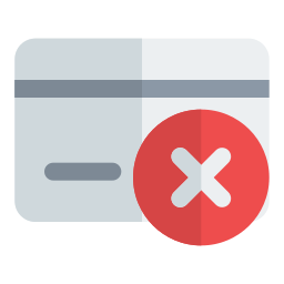 tarjeta de crédito denegada icono