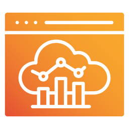 Cloud analytics icon