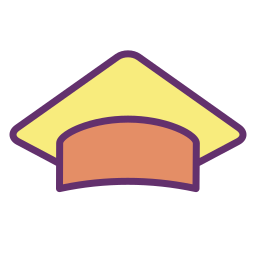 Sombrero de la graduación icono