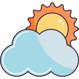 Clouds and sun icon