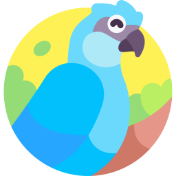 Синий попугай иконка