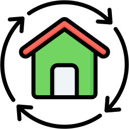 zrównoważony dom ikona