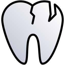 dientes rotos icono