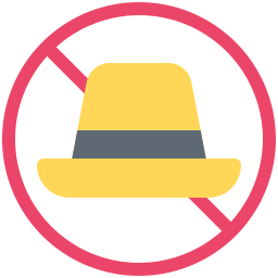 geen hoed icoon