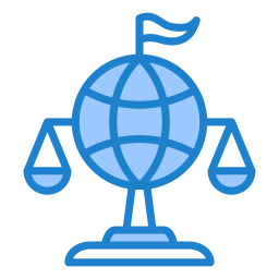 la loi internationale Icône