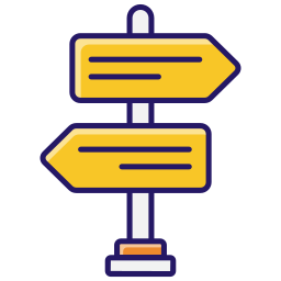 Directional sign icon