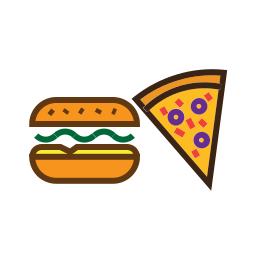 Burger and pizza icon