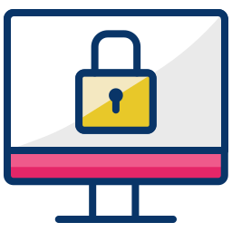 Secured computer icon