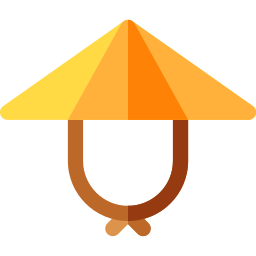 Sombrero de bambú icono