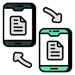 trasferimento dati mobile icona