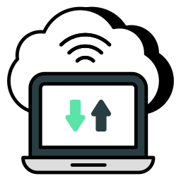 Cloud file exchange icon