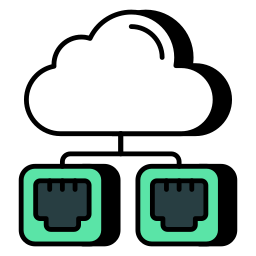 Cloud internet ports icon