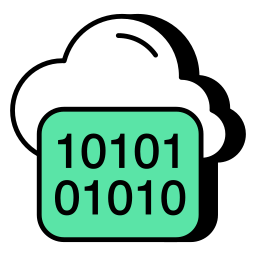 código digital en la nube icono