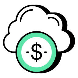 dinero en la nube icono