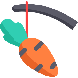 Zanahoria y palo icono