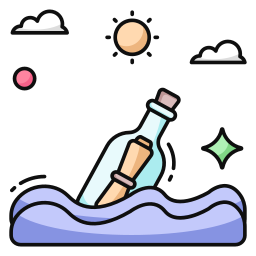botella flotante icono