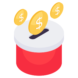 Coins box icon
